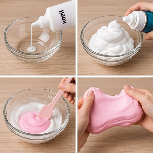 пошаговое приготовление пушистого слайма